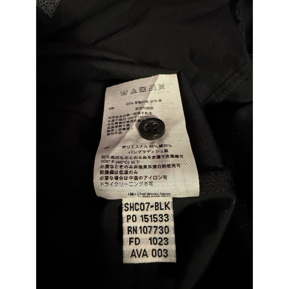 Chef Works Urban Collection Short Sleeve Button Up Shirt Black Pattern Men's  M